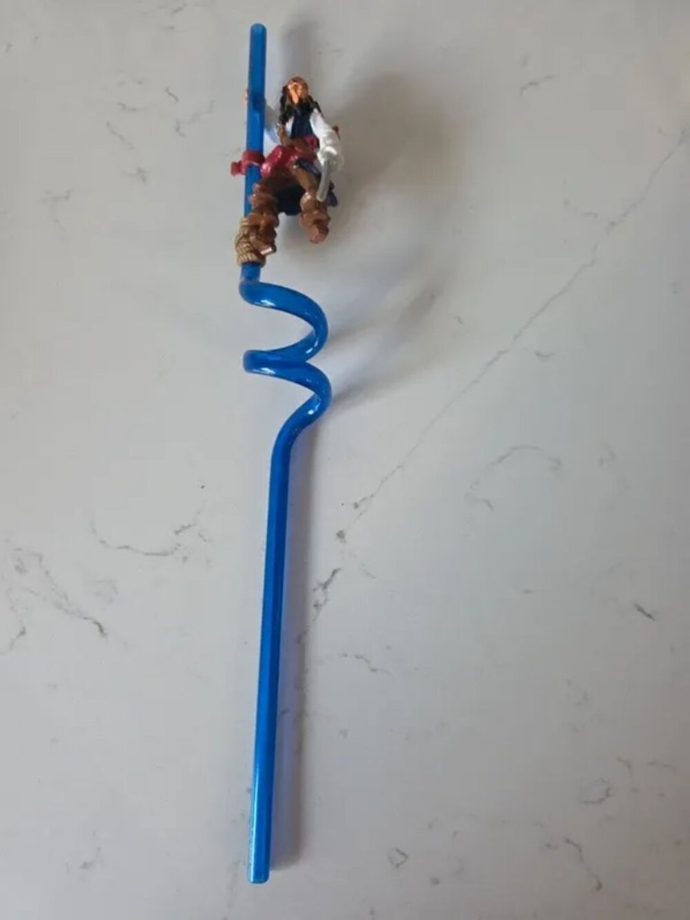 13" Swirly Plastic Straw Jack Sparrow Pirates of the Caribbean Disney Parks Stra